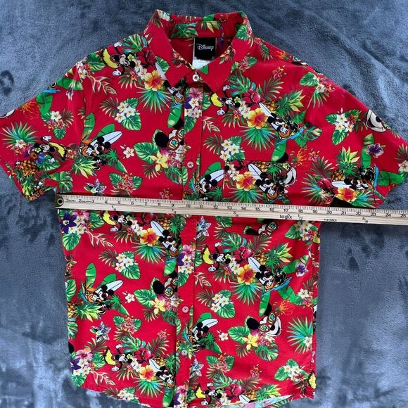 Disney Hawaiian Shirt Men M Beach Surf Mickey Minnie Mouse Summer Ocean Fun - Picture 9 of 10